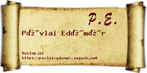 Pávlai Edömér névjegykártya